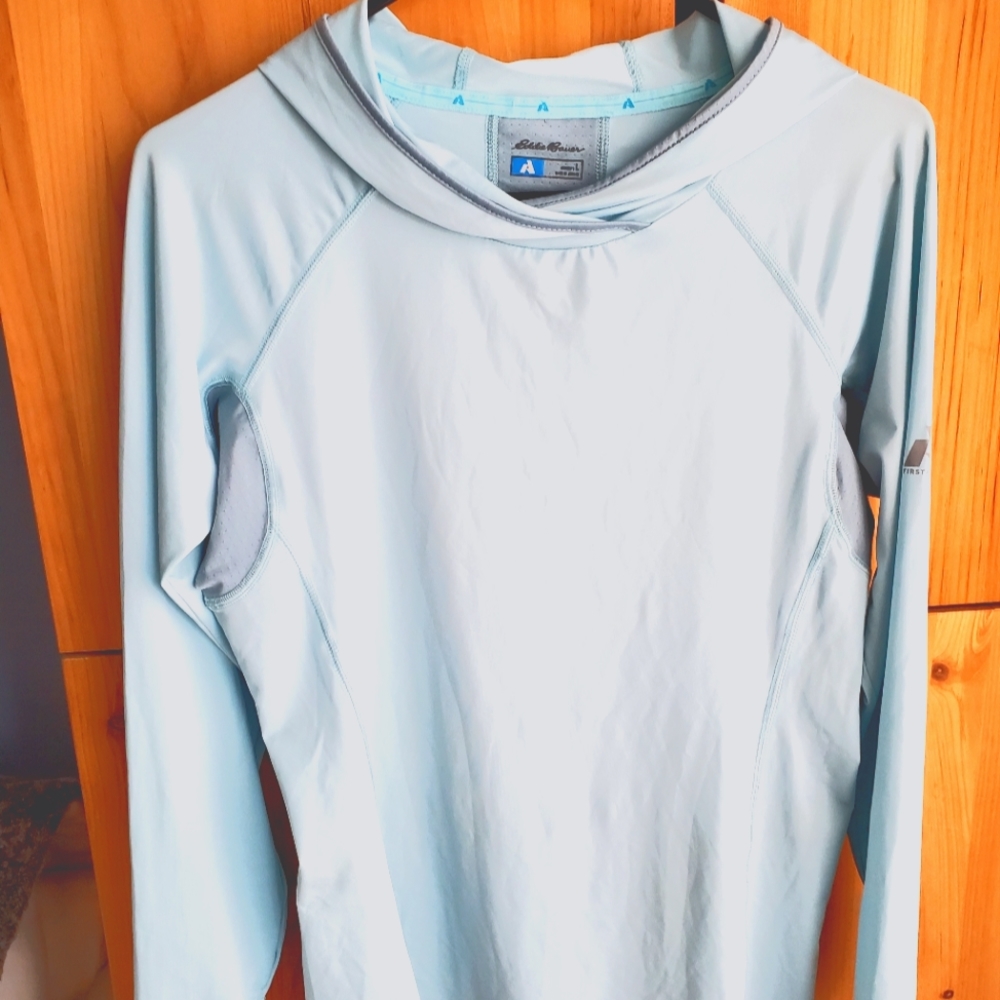Eddie Bauer First Ascent Women's Lightweight Running Hoodie Pale Blue L